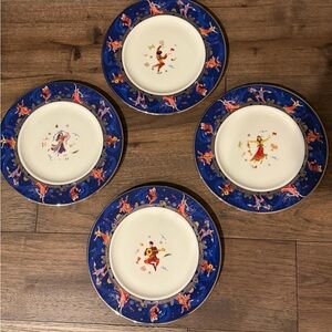 Simcha Hebrew plates set of 4 , Judaic Celebration American Jewish